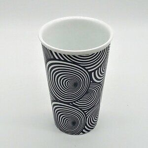 Decor Craft B&W Optical Swirl Ceramic 16 Oz. Cup
